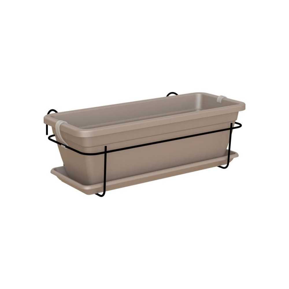 ARTEVASI - Kit balcon Jardiniere venezia 50cm taupe 50 x 19,5 x h16,3