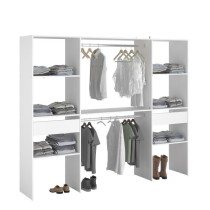 Kit dressing ARTIC - Décor Blanc - 2 colonnes + 2 penderies + 2 tiroi