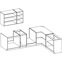 ATLAS Cuisine complete d'angle 8 éléments (reversible droit / gauche