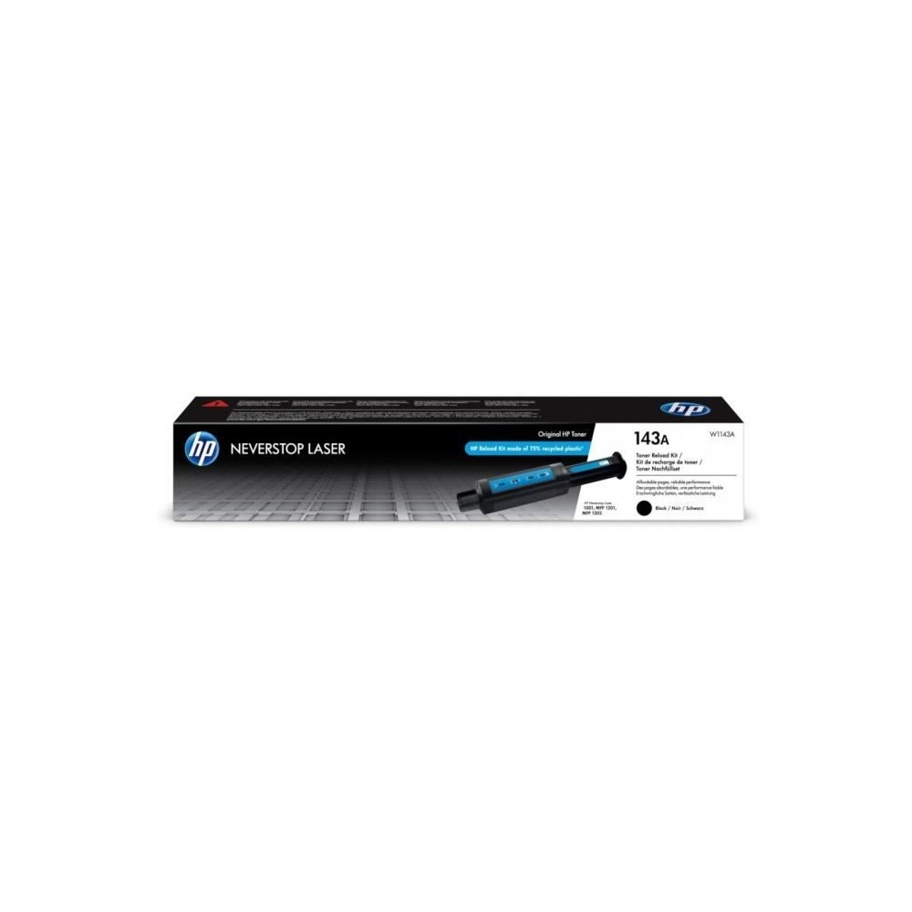 Recharge de toner noir HP 143A Neverstop authentique (W1143A) pour HP