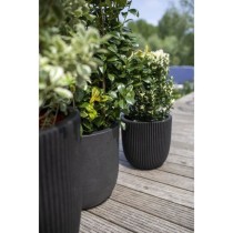 Pot de fleur boule - CAPI EUROPE - GROOVE NL - 35 x 34 cm - Noir