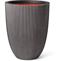 Vase élégant bas - CAPI EUROPE - GROOVE NL - 34 x 46 cm - Anthracite