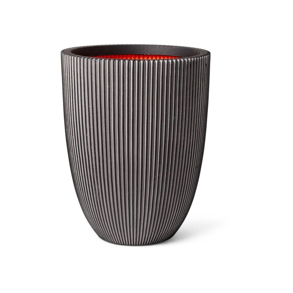 Vase élégant bas - CAPI EUROPE - GROOVE NL - 34 x 46 cm - Anthracite