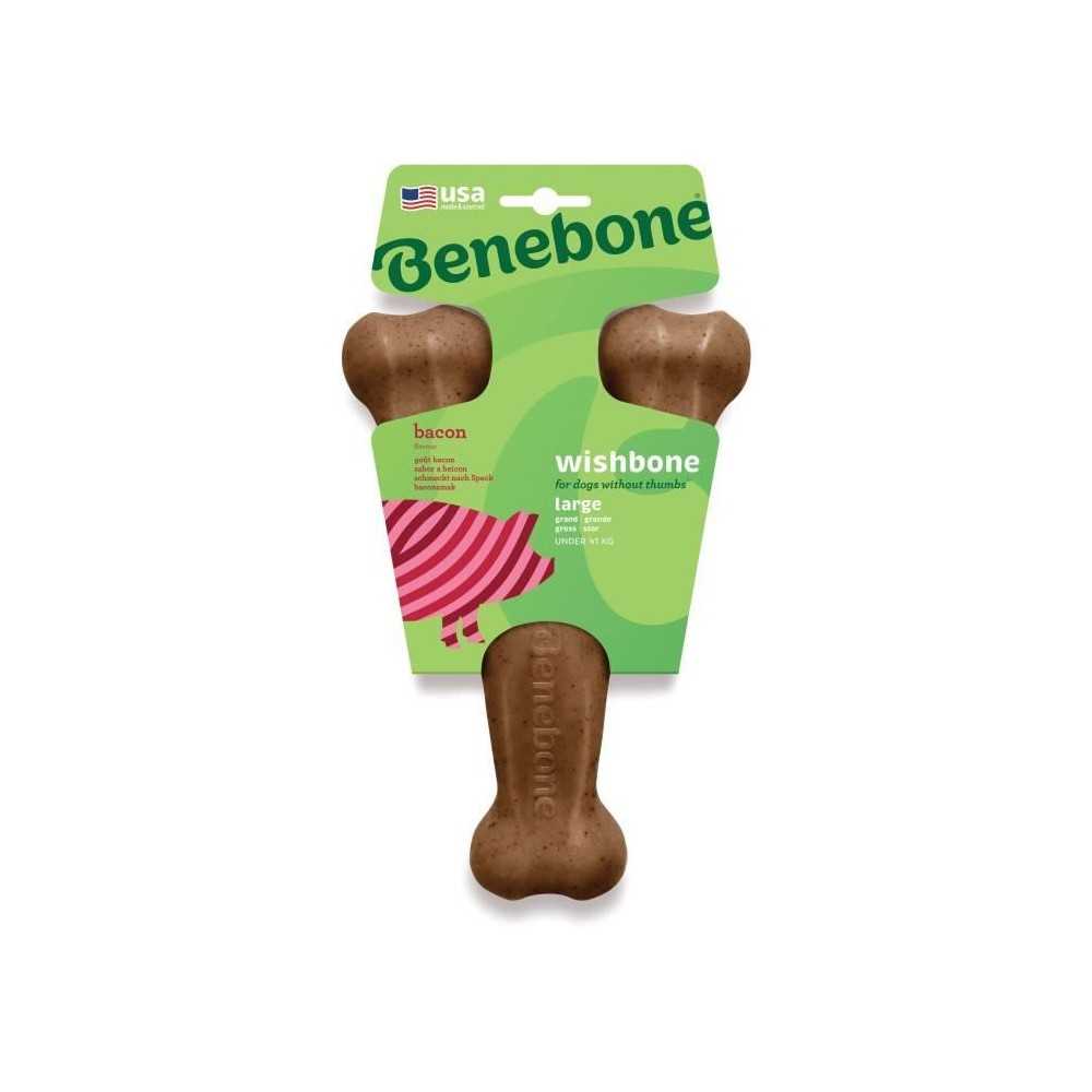 Os a mâcher pour chien adulte saveur bacon - BENEBONE - Wishbone L -