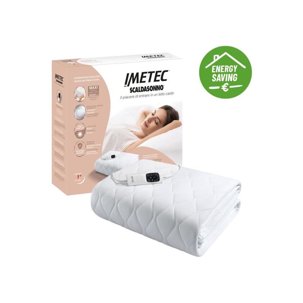 Surmatelas Chauffant - Imetec - 1 Place Adapto Maxi 195x90 cm - 6 Temp