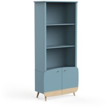 Bibliotheque 2t / 2p FIRMIANA - style scandinave - coloris : bleu orag