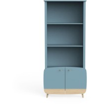 Bibliotheque 2t / 2p FIRMIANA - style scandinave - coloris : bleu orag