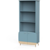 Bibliotheque 2t / 2p FIRMIANA - style scandinave - coloris : bleu orag