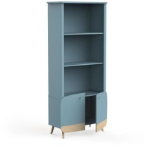 Bibliotheque 2t / 2p FIRMIANA - style scandinave - coloris : bleu orag