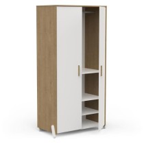 Armoire 2 portes - NAILI - Hamilton / Blanc mat - 89,1 x 50 x 183 cm -