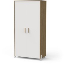 Armoire 2 portes - NAILI - Hamilton / Blanc mat - 89,1 x 50 x 183 cm -