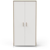 Armoire 2 portes - NAILI - Hamilton / Blanc mat - 89,1 x 50 x 183 cm -