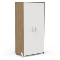 Armoire 2 portes - NAILI - Hamilton / Blanc mat - 89,1 x 50 x 183 cm -