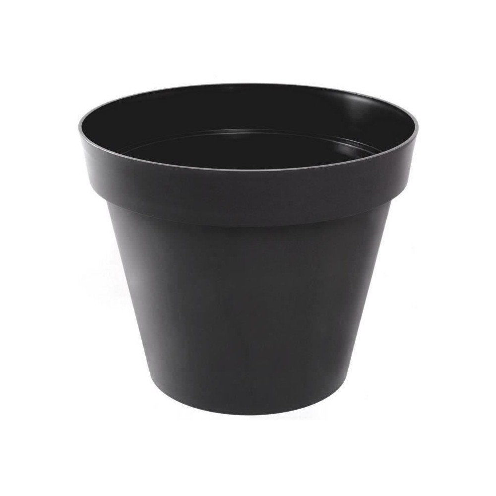 Pot de fleur rond Toscane - EDA PLASTIQUE - Gris anthracite - 30 cm -