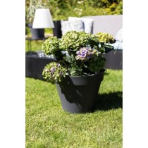 EDA Pot de fleur rond Toscane - Ø 40 x H 32 cm - 23 L - Gris anthraci