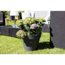 EDA Pot de fleur rond Toscane - Ø 40 x H 32 cm - 23 L - Gris anthraci