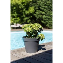 EDA Pot de fleur rond Toscane - Ø 40 x H 32 cm - 23 L - Gris anthraci