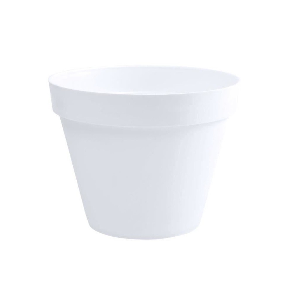 EDA Pot de fleur rond Toscane - Ø 48 x H 40 cm - 43 L - Blanc