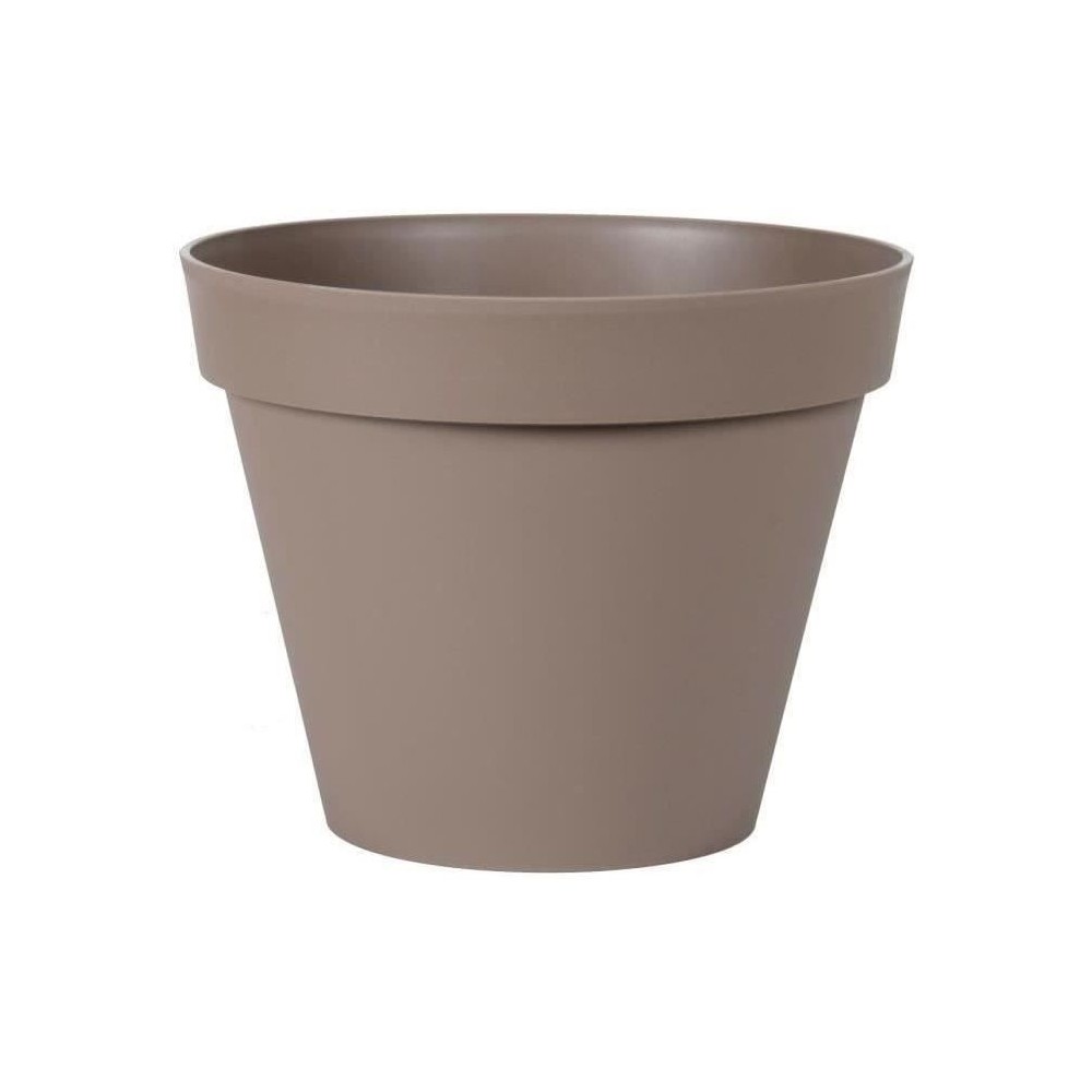 EDA Pot de fleur rond Toscane - Ø 40 x H 32 cm - 23 L - Taupe