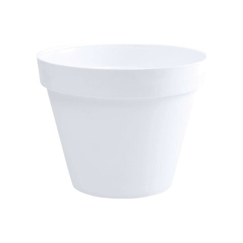 EDA Pot de fleur rond Toscane - Ø 60 x H 47 cm - 76 L - Blanc