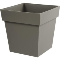 EDA Pot de fleur carré Toscane - 39 x 39 x H 39 cm - 38 L - Taupe