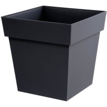 EDA Pot de fleur carré Toscane - 39 x 39 x H 39 cm - 38 L - Gris anth