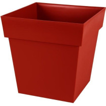 Pot de fleur carré Toscane - EDA PLASTIQUE - Rouge rubis - 38 L - 39x