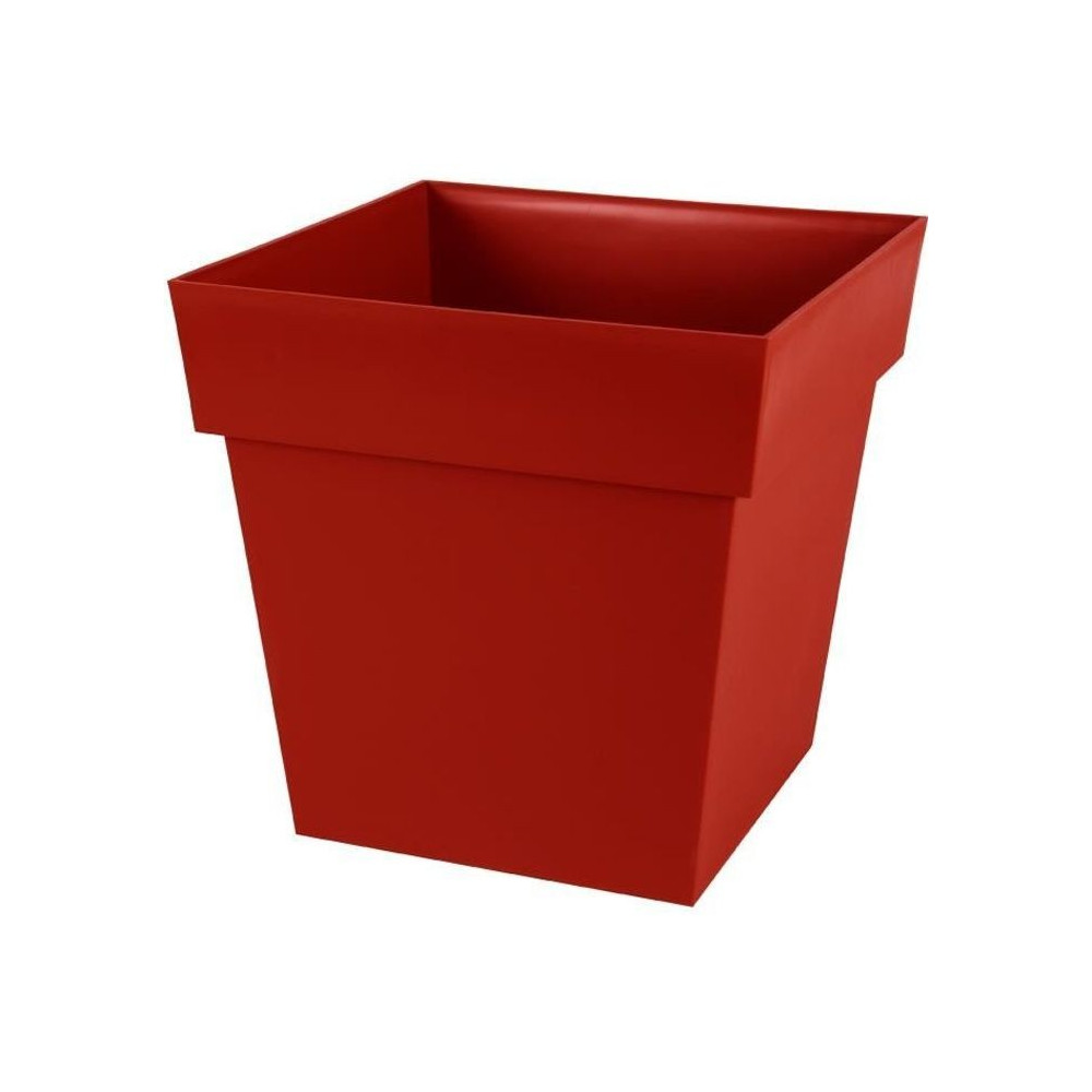 Pot de fleur carré Toscane - EDA PLASTIQUE - Rouge rubis - 38 L - 39x