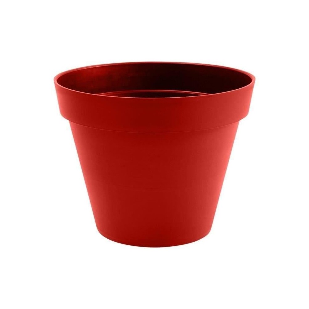 Pot de fleur rond Toscane - EDA - Ø 60 x H 47 cm - 76 L - Rouge rubis