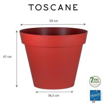 Pot de fleur rond Toscane - EDA - Ø 60 x H 47 cm - 76 L - Rouge rubis