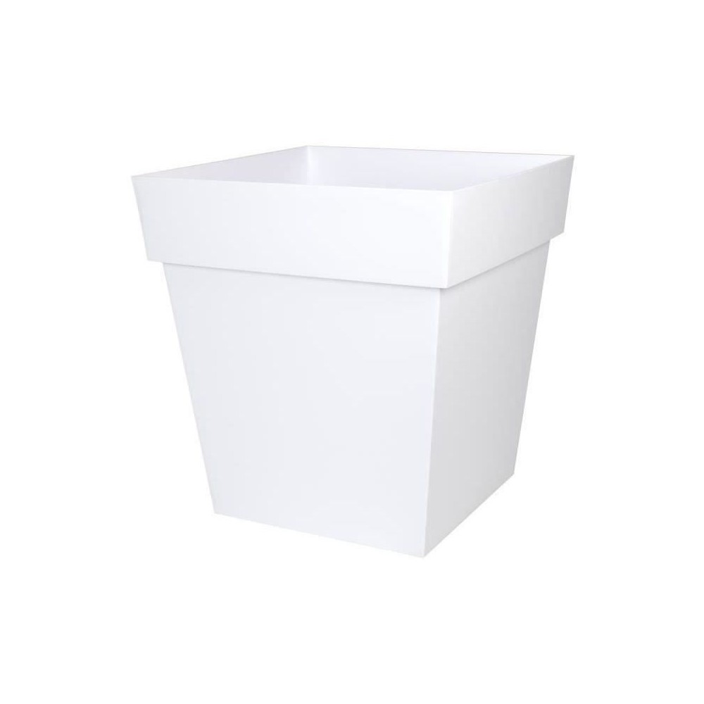 EDA Pot carré Toscane - 50 cm - 87 L - Blanc