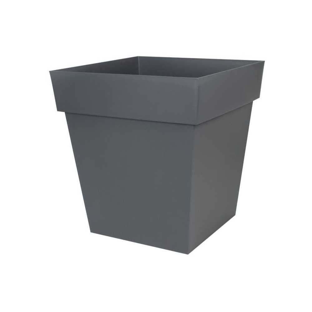 Pot carré Toscane - EDA PLASTIQUE - 50 cm - 87 L - Gris Anthracite