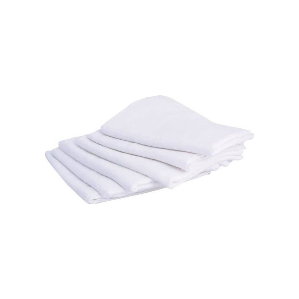 Lot de 6 langes carré - DOMIVA - Blanc - 70x70cm - 100% Coton - Lavab