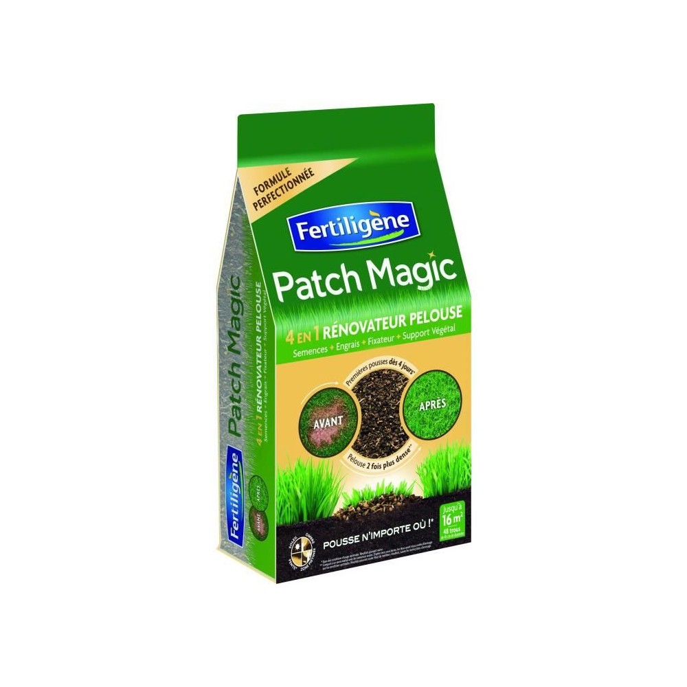 Engrais gazon - FERTILIGENE - Patch Magic - Formule 4 en 1 - Mix de 3