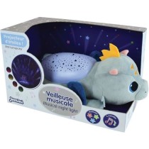 Peluche veilleuse et musicale - JEMINI - LEON LE DRAGON - Bleu - Mixte