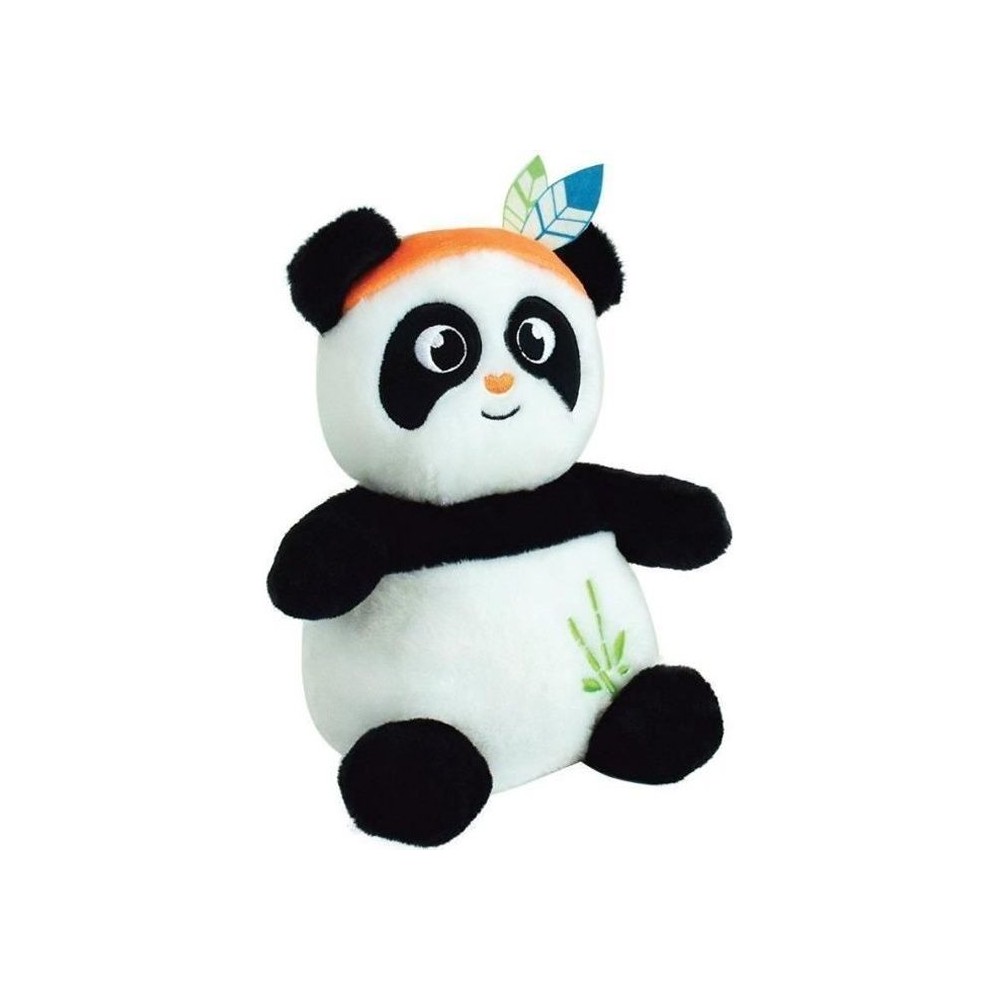 Peluche bouillotte INDIAN PANDA - JEMINI - H 21 cm - Blanc et noir - B