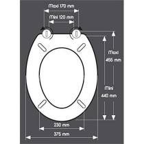 Abattant WC galets de plage - Gris