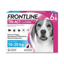 FRONTLINE Tri-Act Chiens M - 10 a 20 kg - 6 Pipettes - puces, tiques,