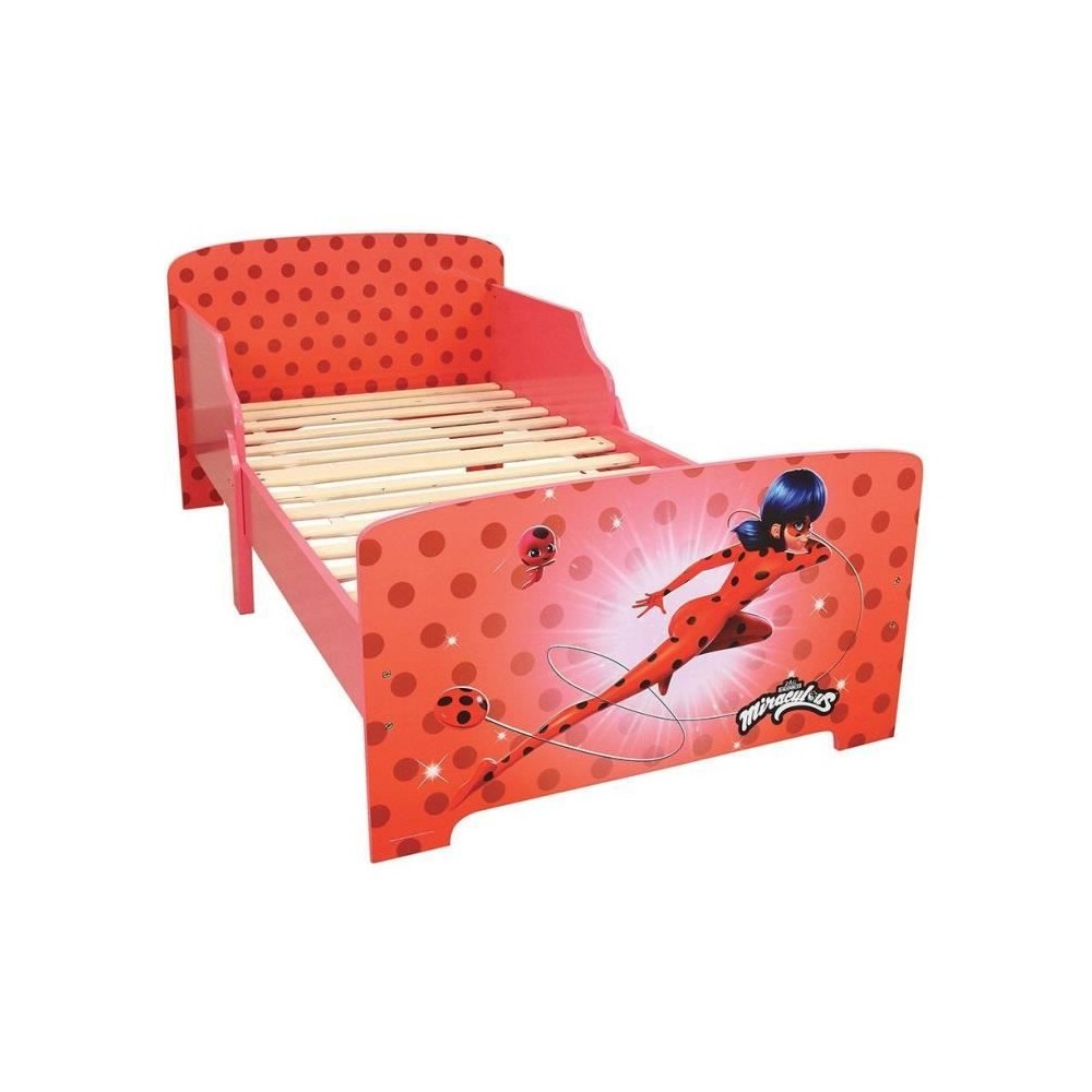 Fun house miraculous ladybug lit avec sommier a lattes 140x70 cm