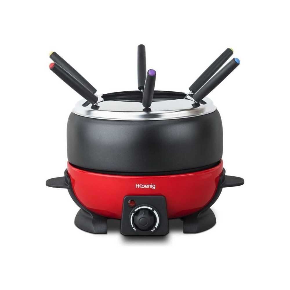 Fondue électrique 6 personnes - H.Koenig - ALP1800 - 800 W - Rouge /