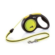 Laisse enrouleur sangle - KERBL - New Neon M - Noir et jaune - 5 m - P