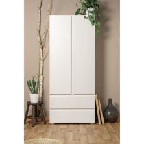 Armoire IMAGE7 - 2 portes + 2 tiroirs - Blanc Mat - L80 x H191 x P40 c