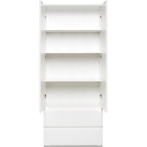 Armoire IMAGE7 - 2 portes + 2 tiroirs - Blanc Mat - L80 x H191 x P40 c