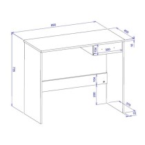 Bureau Fritz 30 - 1 tiroir - Décor chene sonoma - 89 x 74 x 40 cm