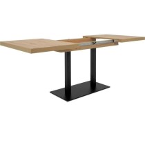 Table a manger extensible - ORLANDO - Chene artisan / noir - 6 a 10 pe