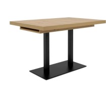 Table a manger extensible - ORLANDO - Chene artisan / noir - 6 a 10 pe