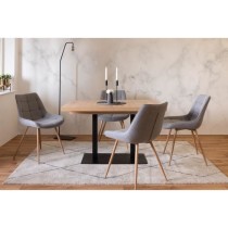 Table a manger extensible - ORLANDO - Chene artisan / noir - 6 a 10 pe