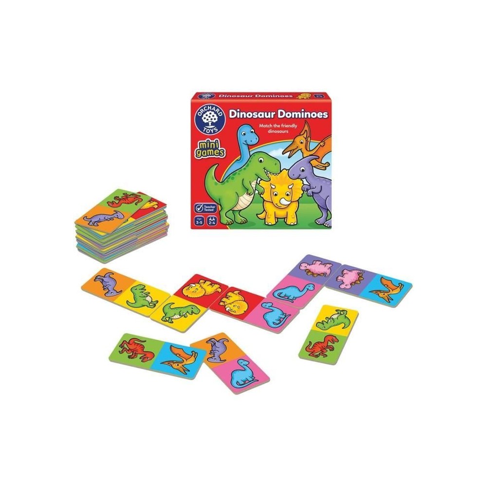 Dinosaures domino - Jeu classique - ORCHARD