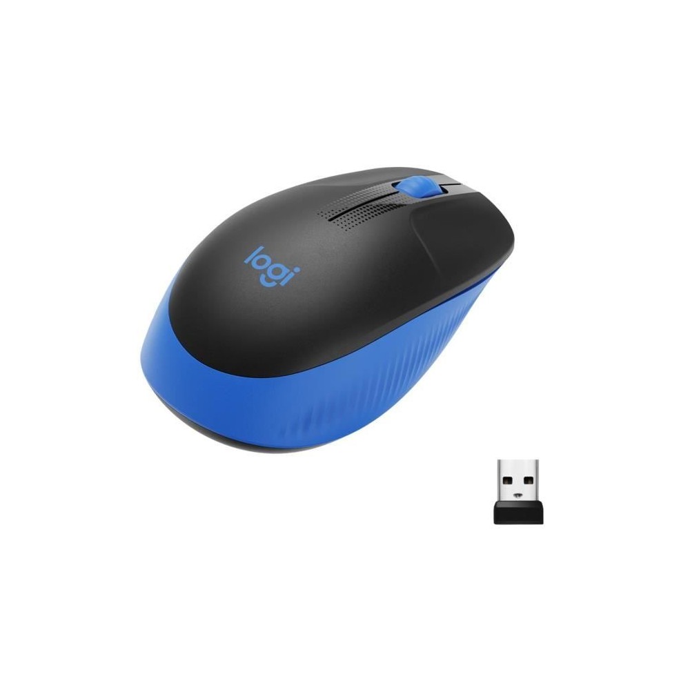 Souris sans fil ergonomique - Logitech - M190 - Bleu