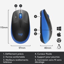 Souris sans fil ergonomique - Logitech - M190 - Bleu